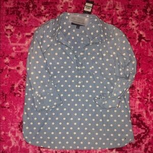 Tommy Hilfiger Blue Polka Dot Blouse